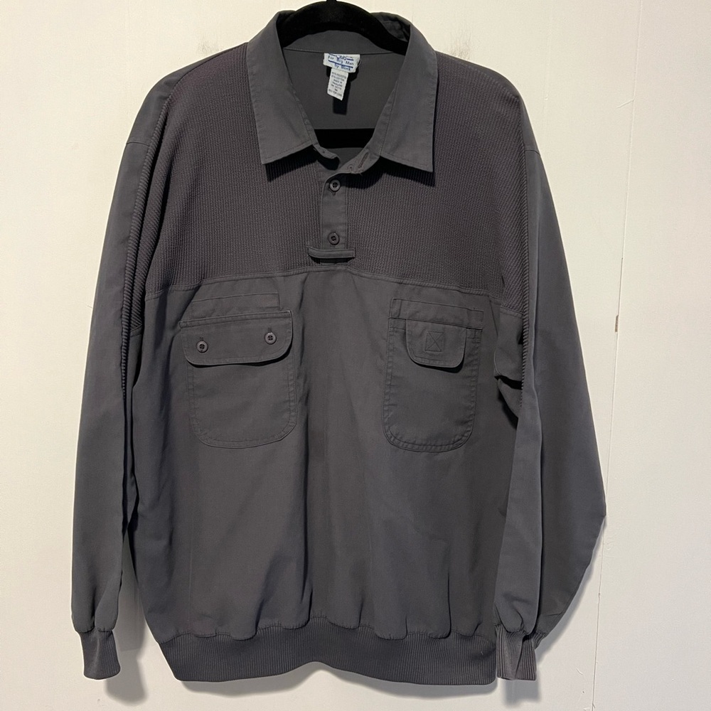 Boulevard Club for Big Men by Block Long Sleeve Pullover Gray A935*